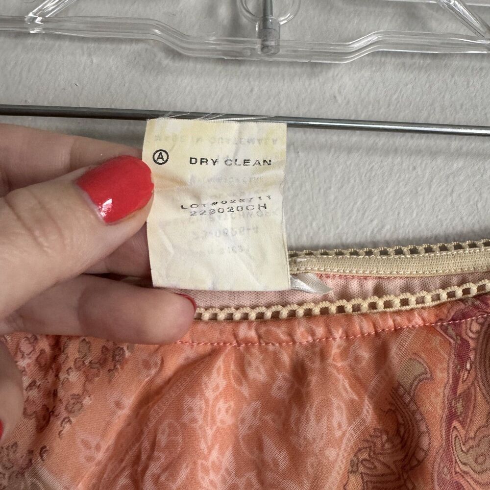Y2K Ruffle Hem Maxi Skirt Pink Size 14 Floral Paisley Peasant Boho Fairy Whimsy - Picture 6 of 11